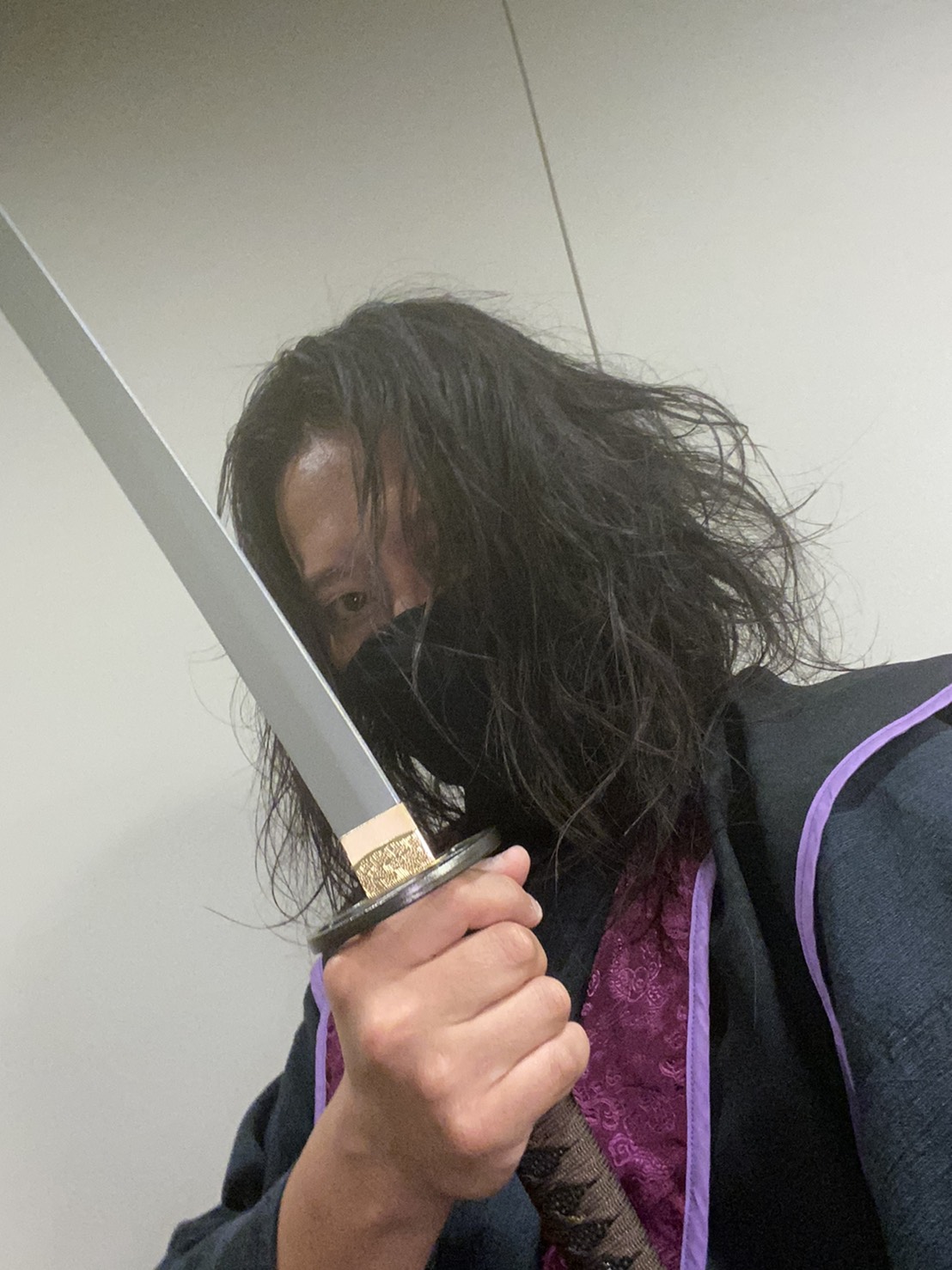 剣舞披露、終了。　殺陣祭主催　大町浩之さんと。